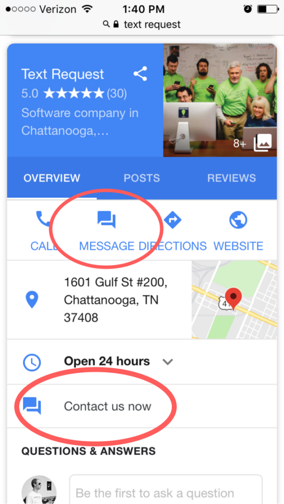 Example of how to turn on messaging on your Google My Business profile